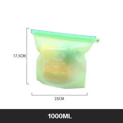 Extra nagy 4000 ml-es szilikon élelmiszer-megtakarító zacskók Újrahasználható szilikon élelmiszertároló táska Szendvics, folyékony, uzsonna, hús, zöldség