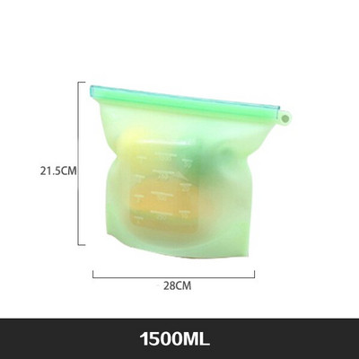 Extra nagy 4000 ml-es szilikon élelmiszer-megtakarító zacskók Újrahasználható szilikon élelmiszertároló táska Szendvics, folyékony, uzsonna, hús, zöldség