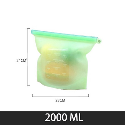 Extra nagy 4000 ml-es szilikon élelmiszer-megtakarító zacskók Újrahasználható szilikon élelmiszertároló táska Szendvics, folyékony, uzsonna, hús, zöldség