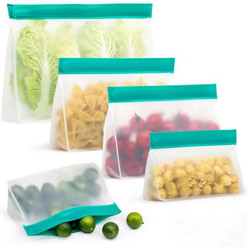 Нови силиконови хранителни контейнери PEVA за съхранение на храна Непропускливи контейнери Многократно изправена чанта с цип и затворена чаша Чанта за прясна храна