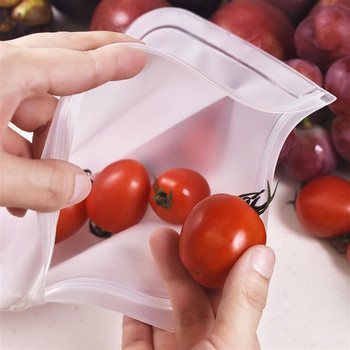 Силиконови контейнери за съхранение на храна Непропускливи контейнери Многократно изправена чанта с цип и затворена чаша Торбичка за прясна торба Чанта за съхранение на храна Fresh Wrap