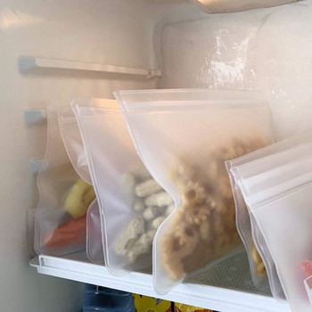 Екологична чанта за съхранение на храна за многократна употреба Хладилник Чанта за свежест на храна Контейнери за съхранение на закуски Плодове Изправена чанта с цип