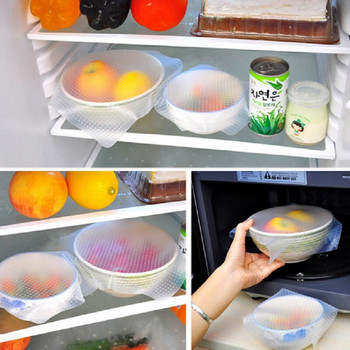 Прозрачен силиконов уплътняващ капак, фолио за свежест на хладилника, многократно използваем капак за загряване на кухненска микровълнова фурна, капак за свежест