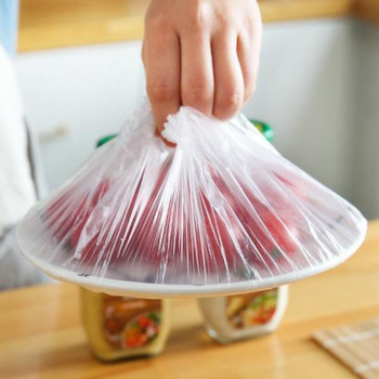 100 τεμ. Φρέσκα τσάντα με φιλμ τροφίμων Φρούτα λαχανικά Τρόφιμα μιας χρήσης Συσκευασία μεμβράνης κουζίνας Φρέσκια τσάντα αποθήκευσης