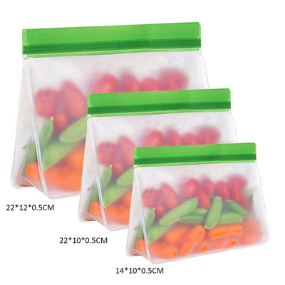 17/20/30/40db Újrafelhasználható friss cipzáras táska fagyasztó melegítő étel Saran Wrap Tárolótáska Zip Lock Poly táskák Konyhai kiegészítők