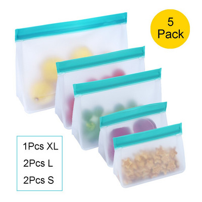 Силиконови торбички за многократна употреба Easy Seal Ziplock Lonch Freezer Bag for Kid Контейнери за прясна храна Органайзер за домашна кухня