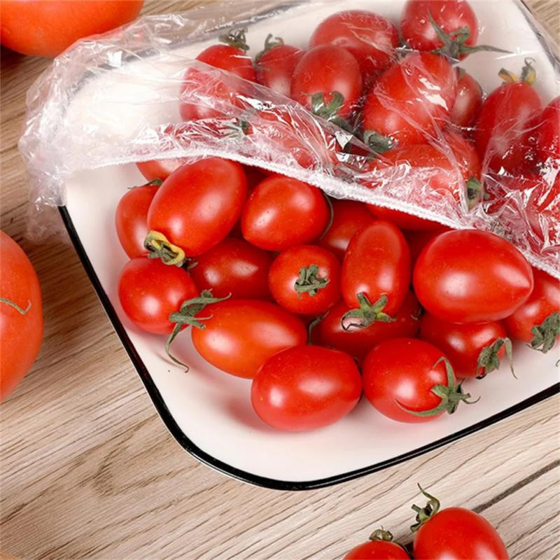 100db Eldobható Élelmiszer Huzat Konyhai Hűtőszekrény Gyümölcs Élelmiszer Stretch Maradékok Védelem Vékony porálló tálak Csésze Kupak Táska
