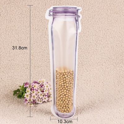 5 bucăți sac de depozitare pentru frigider, borcan Mason, geantă cu fermoar, reutilizabilă, cu fermoar superior, geantă pentru congelator, rezistentă la scurgeri, sac de depozitare cu fermoar pentru bucătărie