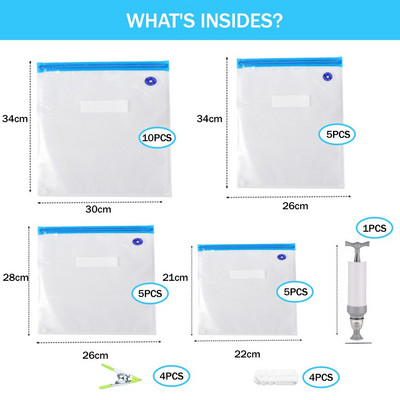 Maisto suspaudimo talpykla, skirta šaldytuvo laikymo viryklėms, namų ūkiui šviežumo su vakuuminiu rankiniu siurbliu vakuuminio sandariklio maišeliai