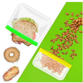1бр многократни торбички за съхранение на храна Многофункционален кухненски органайзер Непропусклив горен цип PEVA чанта за фризер