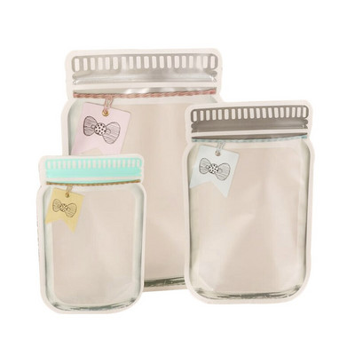 Бутилки Mason Jar Чанта за съхранение Сладки чанти с цип за многократна употреба Ziplock Стоящи закуски Бонбони Бисквитки Органайзер