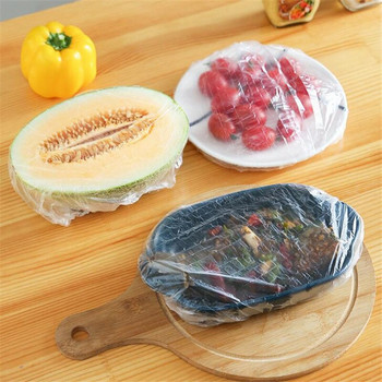 100 τμχ Κάλυμμα φαγητού μίας χρήσης Πλαστική περιτύλιξη Ελαστικά καπάκια τροφίμων για μπολ φρούτων Κύπελλα Καπάκια αποθήκευσης Κουζίνα Fresh Keeping Saver Bag