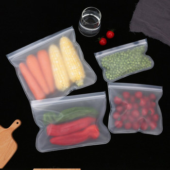 Чанта с цип за многократна употреба Кухненски органайзер и контейнер за съхранение Екологични продукти Прозрачна торба за бонбони с плодове и закуски Запечатана торба