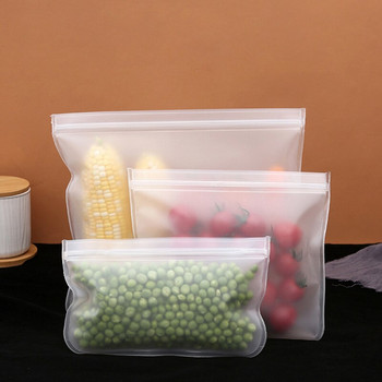 Чанта с цип за многократна употреба Кухненски органайзер и контейнер за съхранение Екологични продукти Прозрачна торба за бонбони с плодове и закуски Запечатана торба