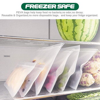 Торбички за многократна употреба за съхранение на храна - торбички за многократна употреба без бисфенол-А, непропускливи, безопасни за фризер торбички за обяд за месо, плодове и зеленчуци