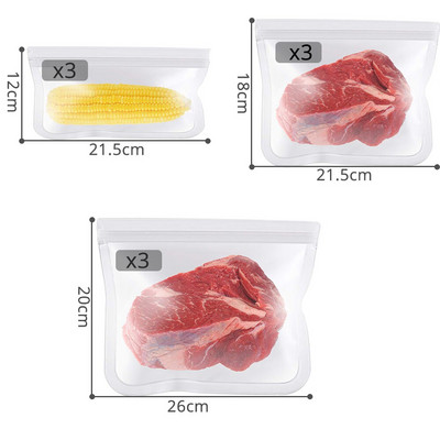 Pungi reutilizabile pentru depozitarea alimentelor - Pungi de congelare reutilizabile fără BPA