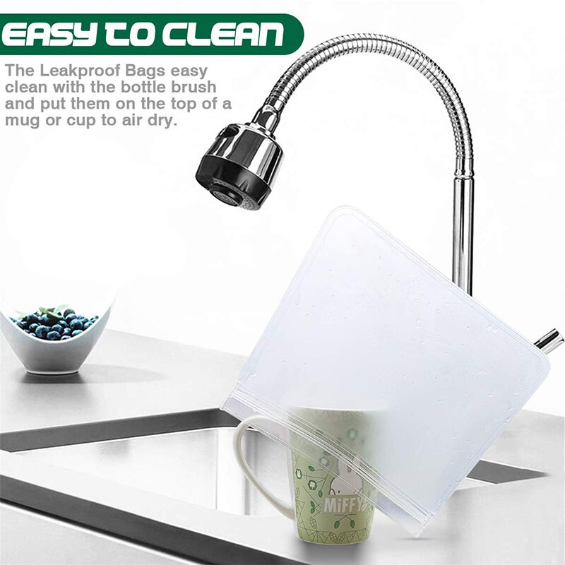 Pungi reutilizabile pentru depozitarea alimentelor - Pungi de congelare reutilizabile fără BPA