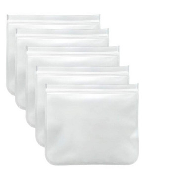 3 бр. Силиконови торбички за многократна употреба за многократно затваряне, устойчиви на течове Контейнер за съхранение Многократна торбичка с цип Bolsas De Plastico Съхранение на храна