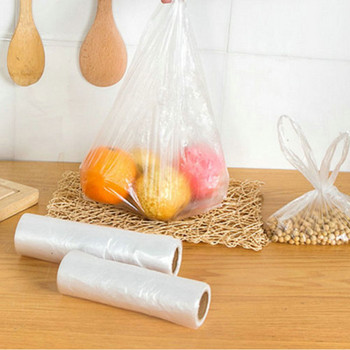 100PCS Transpare Roll Fresh-keeping Bags Ψυγείο Food Saver Τσάντα αποθήκευσης τροφίμων Τσάντες αποθήκευσης με λαβή
