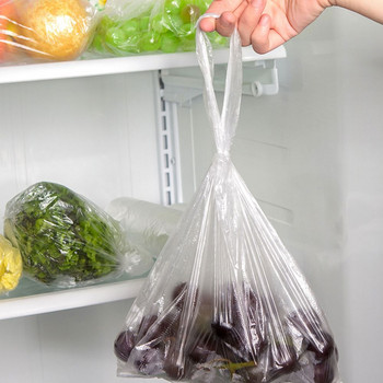 100PCS Transpare Roll Fresh-keeping Bags Ψυγείο Food Saver Τσάντα αποθήκευσης τροφίμων Τσάντες αποθήκευσης με λαβή