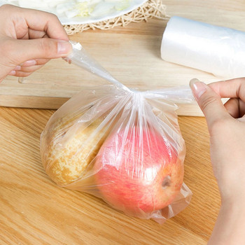 100PCS Прозрачна ролка Чанти за съхранение на свежест Хладилник Чанта за пестене на храна Чанти за съхранение на храна с дръжка