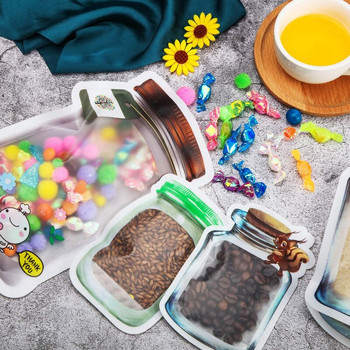 Mason Jar Чанти с цип Многократна чанта за фризер за закуски Бисквитки за бонбони Запечатана непропусклива чанта за храна Кухня за домашно съхранение Чанта за пресни храни