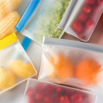 Многократно използваеми силиконови контейнери за съхранение на храна Непропускливи контейнери Изправена чанта с цип, затворена чаша, прясна чанта, чанта за съхранение на храна, прясна опаковка