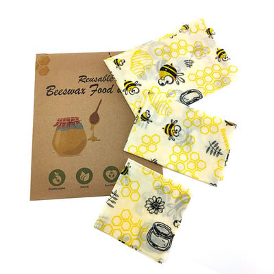 Zero Waste Beeswax Wrap Φιλικό προς το περιβάλλον βιώσιμο βιολογικό επαναχρησιμοποιήσιμο φρέσκο-διατηρούμενο φαγητό Συσκευασία τροφίμων για σάντουιτς