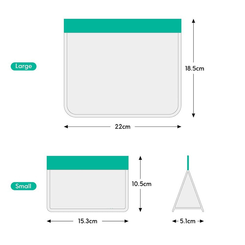 Transparent 1 buc. Organizator de bucătărie sigilat pungi proaspete PEVA pungă de depozitare a alimentelor pentru sandviș, fructe, legume, cu fermoar reutilizabil