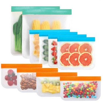 Силиконова чанта за храна Многократна чанта за свежест Запечатана чанта за плодове и зеленчуци Устойчива на течове торба за съхранение на храна Чанта с цип