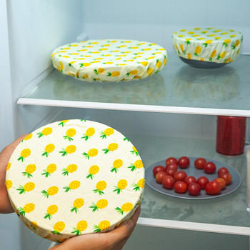 3 бр./компл. памучно покритие Екологично кухненско фолио Резервна органична естествена памучна кърпа Многократно използваеми опаковки за храна с плодов модел
