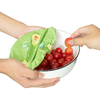 3 бр./компл. памучно покритие Екологично кухненско фолио Резервна органична естествена памучна кърпа Многократно използваеми опаковки за храна с плодов модел