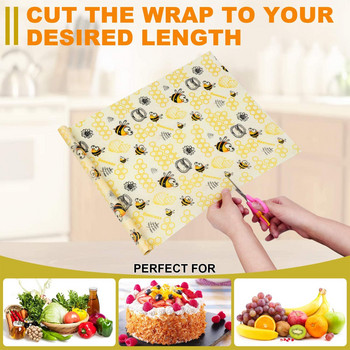 Επαναχρησιμοποιήσιμο ρολό με κερί μέλισσας Food Wrap Roll Zero Waste Φιλικό προς το περιβάλλον Αειφόρο ελαστικό κάλυμμα καπακιού Sealer Food Snack Wraps 100x33cm