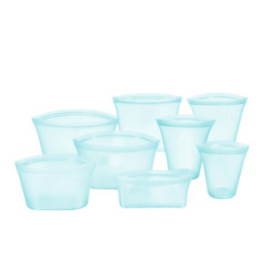 Újrafelhasználható szilikon frissen tárolható táska Vákuumos tárolás Élelmiszer csomagolt edények Hűtőszekrény Álló Cipzáras Tartósítás Szivárgásmentes csomagolás