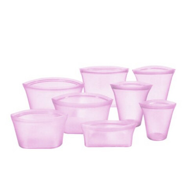 Újrafelhasználható szilikon frissen tárolható táska Vákuumos tárolás Élelmiszer csomagolt edények Hűtőszekrény Álló Cipzáras Tartósítás Szivárgásmentes csomagolás