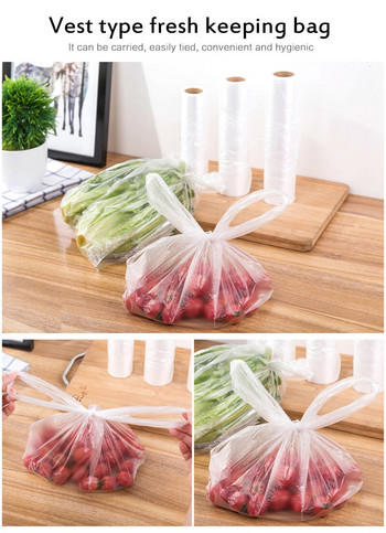 100 чупещи се торбички за консервиране на храна в стил жилетка Кухненско съхранение Опаковка за свежест Найлонова торбичка Съхранение на храна