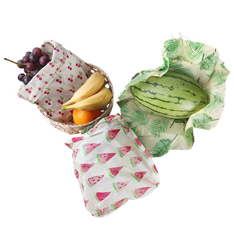 Bičių vaško maisto įvyniojimas su mygtuku Ekologiškas virtuvės įvynioklis, pakeičiantis ekologišką natūralų bičių vašką, daugkartinio naudojimo mišraus rašto bičių vaško įvyniojimas