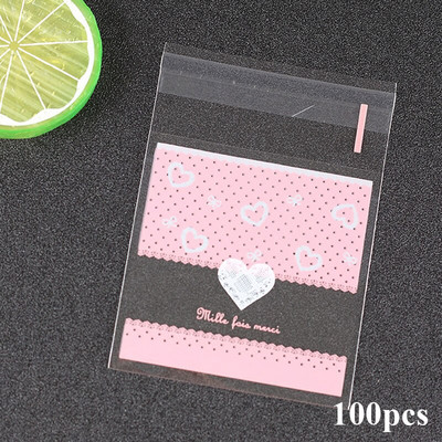 100 bucăți pungi de plastic transparente pentru ambalare legături pentru pungi pentru bomboane, biscuiți, pentru ambalaj de Crăciun, nuntă, petrecere de naștere, saci cadou