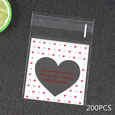 100 bucăți pungi de plastic transparente pentru ambalare legături pentru pungi pentru bomboane, biscuiți, pentru ambalaj de Crăciun, nuntă, petrecere de naștere, saci cadou