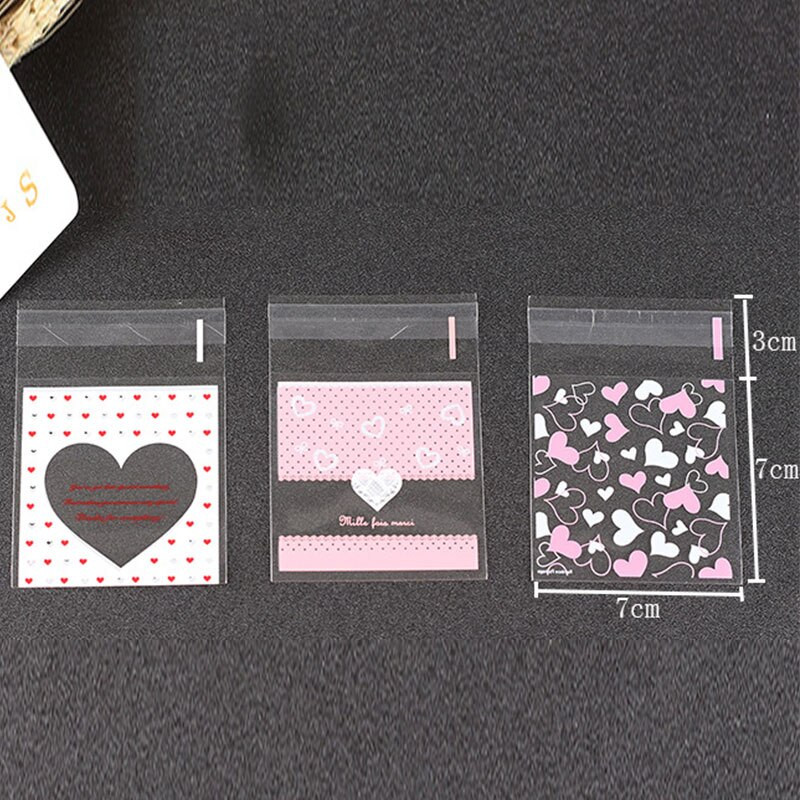 100 bucăți pungi de plastic transparente pentru ambalare legături pentru pungi pentru bomboane, biscuiți, pentru ambalaj de Crăciun, nuntă, petrecere de naștere, saci cadou