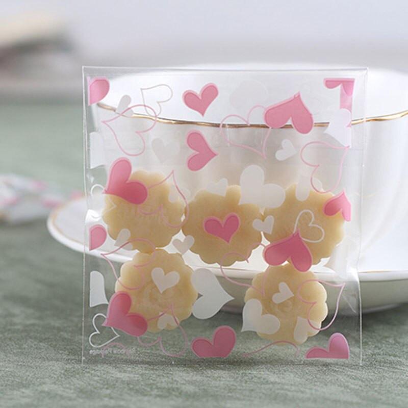 100 bucăți pungi de plastic transparente pentru ambalare legături pentru pungi pentru bomboane, biscuiți, pentru ambalaj de Crăciun, nuntă, petrecere de naștere, saci cadou