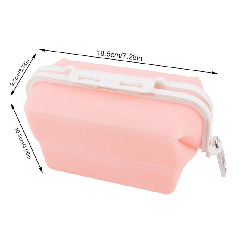 Πτυσσόμενη τσάντα αποθήκευσης τροφίμων σιλικόνης Επαναχρησιμοποιήσιμα στεγανά δοχεία λαχανικών φρούτων Θέρμανση μεσημεριανού γεύματος σε φούρνο μικροκυμάτων