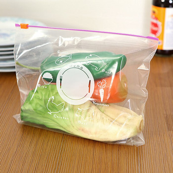 10Pcs PVC торбичка за съхранение на свежест за зеленчуци, плодове, съхранение, консервиране при замразяване, цип, запечатани торбички Кухненски инструменти за организация на храната