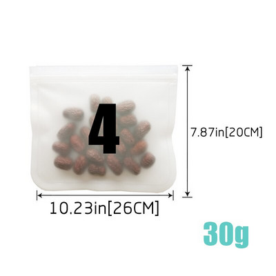 10 db PEVA szilikon élelmiszer tároló táska újrafelhasználható fagyasztó táska szivárgásmentes felső cipzáras táskák konyhai rendszerező frissen tartó táska