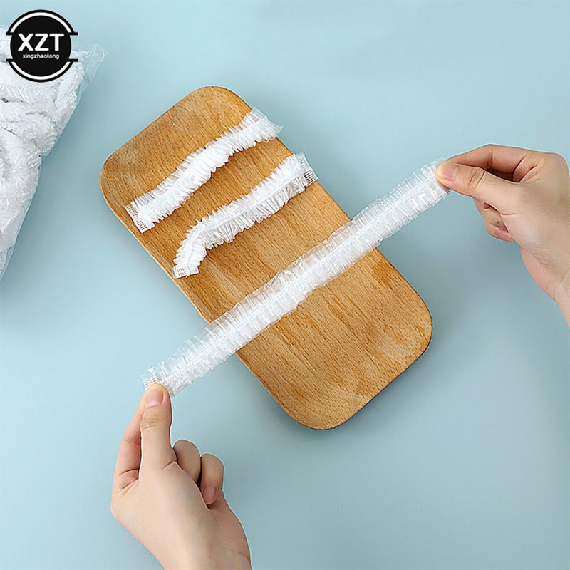 100 vnt./stal. Vienkartinis maisto dangtelis plastikinis įvynioklis Elastingi maisto dangteliai vaisių dubenims Puodeliai Dangteliai Sandėliavimas Virtuvė Šviežiai laikomas taupymo maišelis