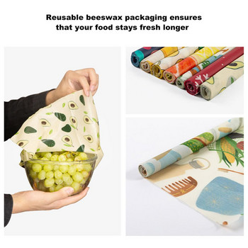 Опаковка за храна от пчелен восък за многократна употреба Ролки за хранителни опаковки Екологично фолио от пчелен восък от органичен памук за сандвич сирене