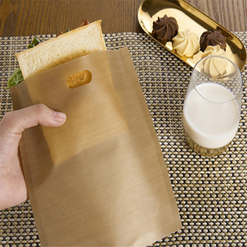 5 бр./компл. Торбичка за тостер за многократна употреба Незалепваща торбичка за хляб Торбички за сандвичи Тост от фибростъкло Микровълнова печка Нагряване Инструменти за сладкиши Съхранение в кухнята