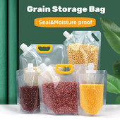 Rizscsomagoló zsák átlátszó szemek, lezárt zacskók Nedvességálló vastagított zacskó fúvókával Hordozható gabonaszemliszt tároló