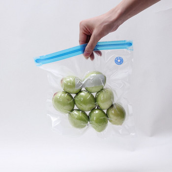 2 бр. Кухненска чанта за съхранение на храна Въздушна вакуумна компресирана торба Органайзер Кухненска вакуумна торба Многократна чанта за фризер с прозрачно запечатано