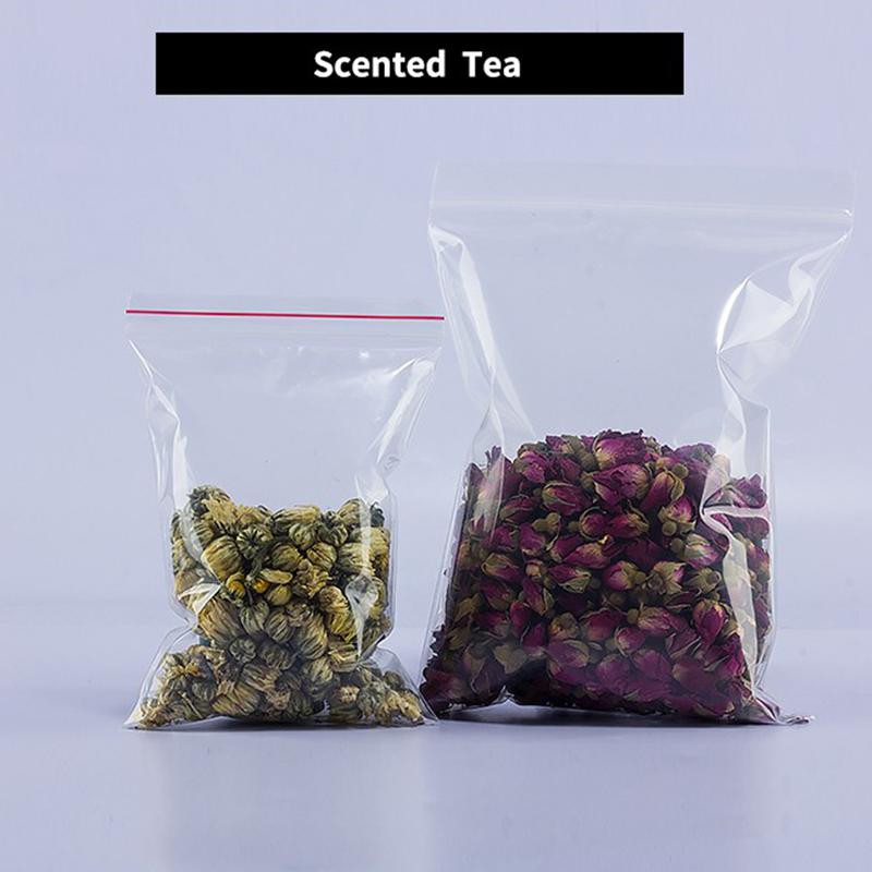 100 tk. Taassuletavad tõmblukuga kotid Isesulgatavad läbipaistvad plastmassist kott Toidu säilituspakendite pakend Taassuletav vaakumkott